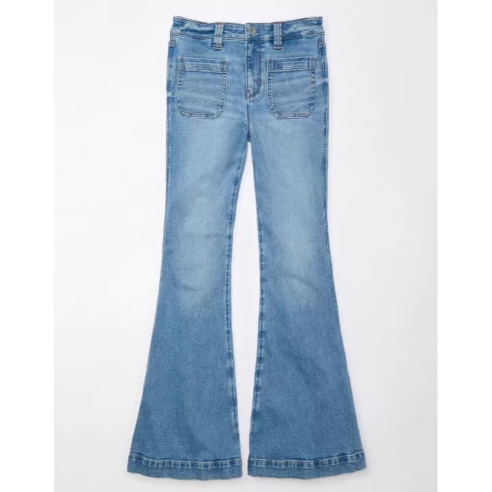 American Eagle Curvy Super High Rise  Festival Flare Jean
